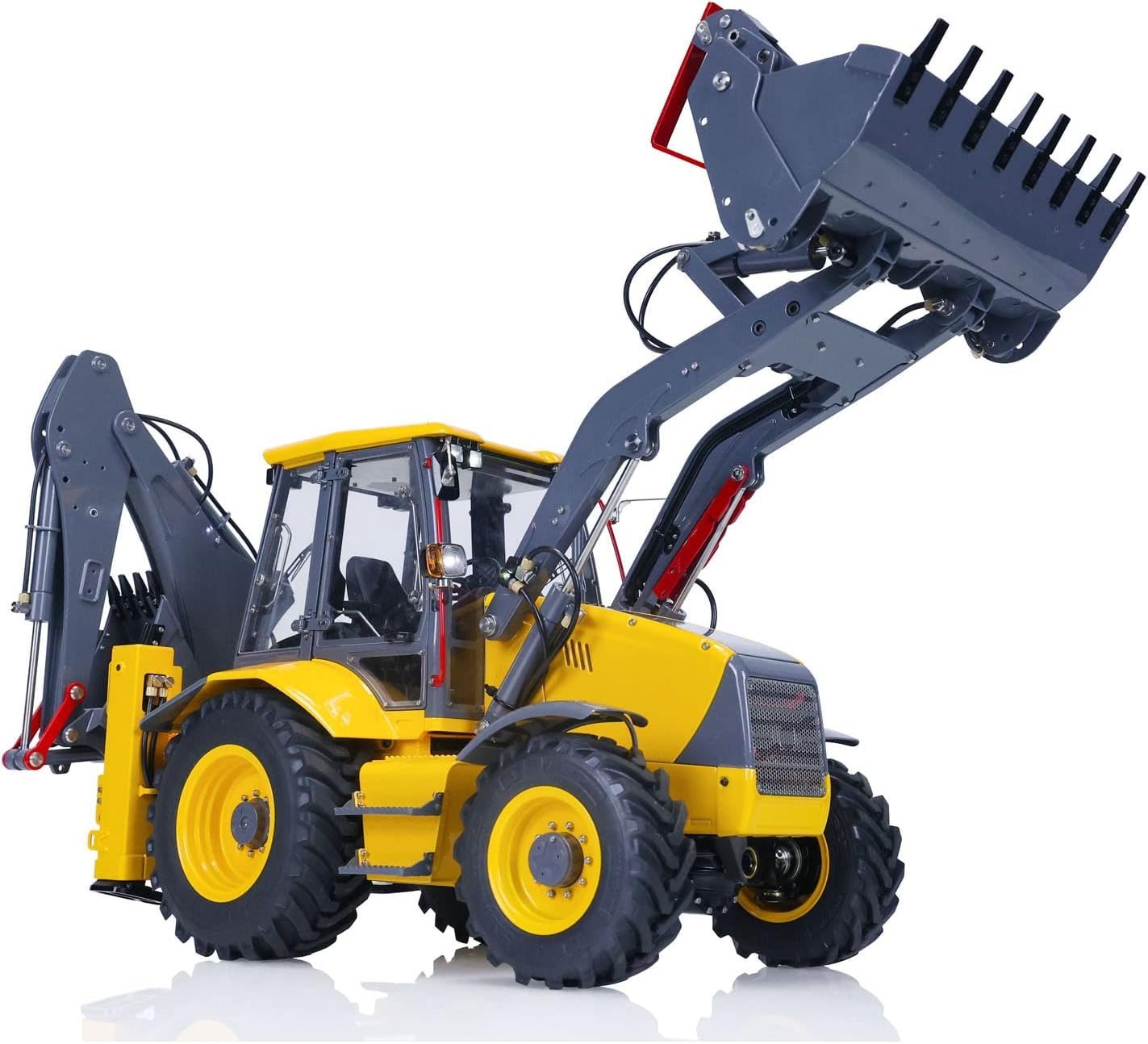 Lesu 1/14 Metal Hydraulic Rc Backhoe Loader Aoue Bl71 2 in 1 Electric Excavator Heavy Hydraulic Model
