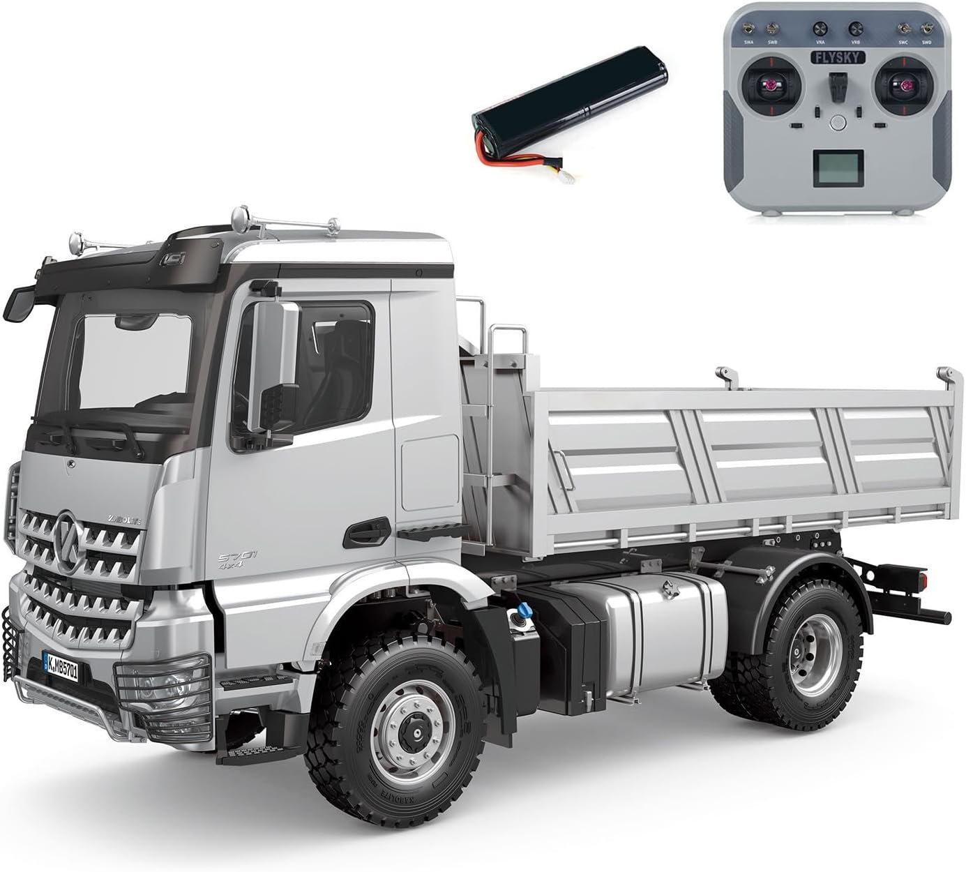 1/14 Kabolite 5701 RC Dump Truck 4x4 Remote Control Dumper Car Sound Light Model - Image 4