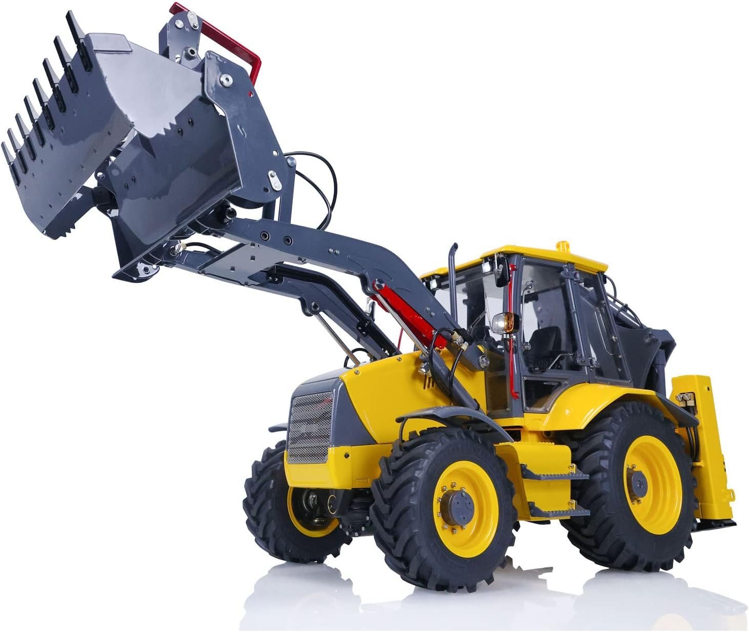 Lesu 1/14 Metal Hydraulic Rc Backhoe Loader Aoue Bl71 2 in 1 Electric Excavator Heavy Hydraulic Model - Image 2