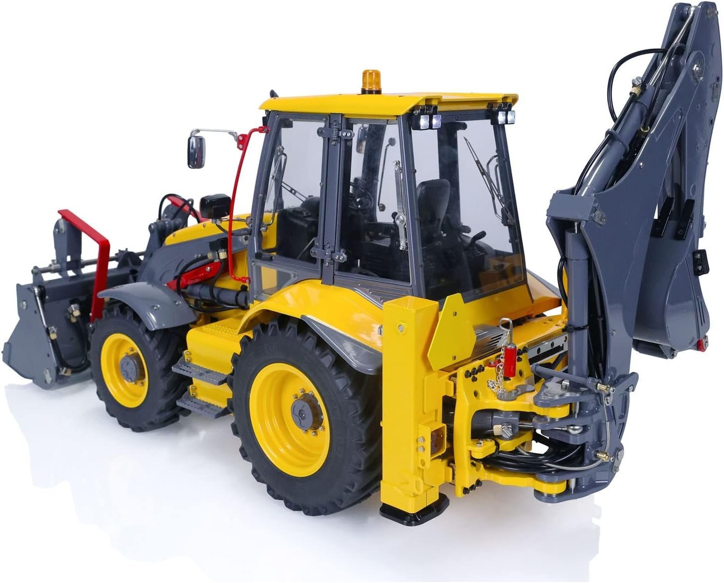Lesu 1/14 Metal Hydraulic Rc Backhoe Loader Aoue Bl71 2 in 1 Electric Excavator Heavy Hydraulic Model - Image 3
