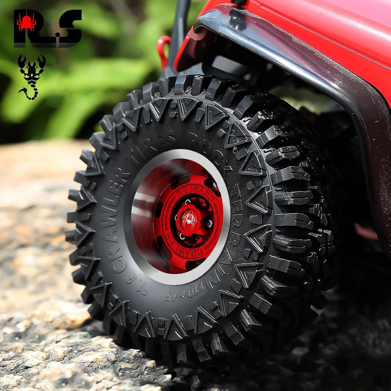 Red Spider Vintage Design 1.9inch Beadlock Wheel Rims Aluminum Alloy - Image 3