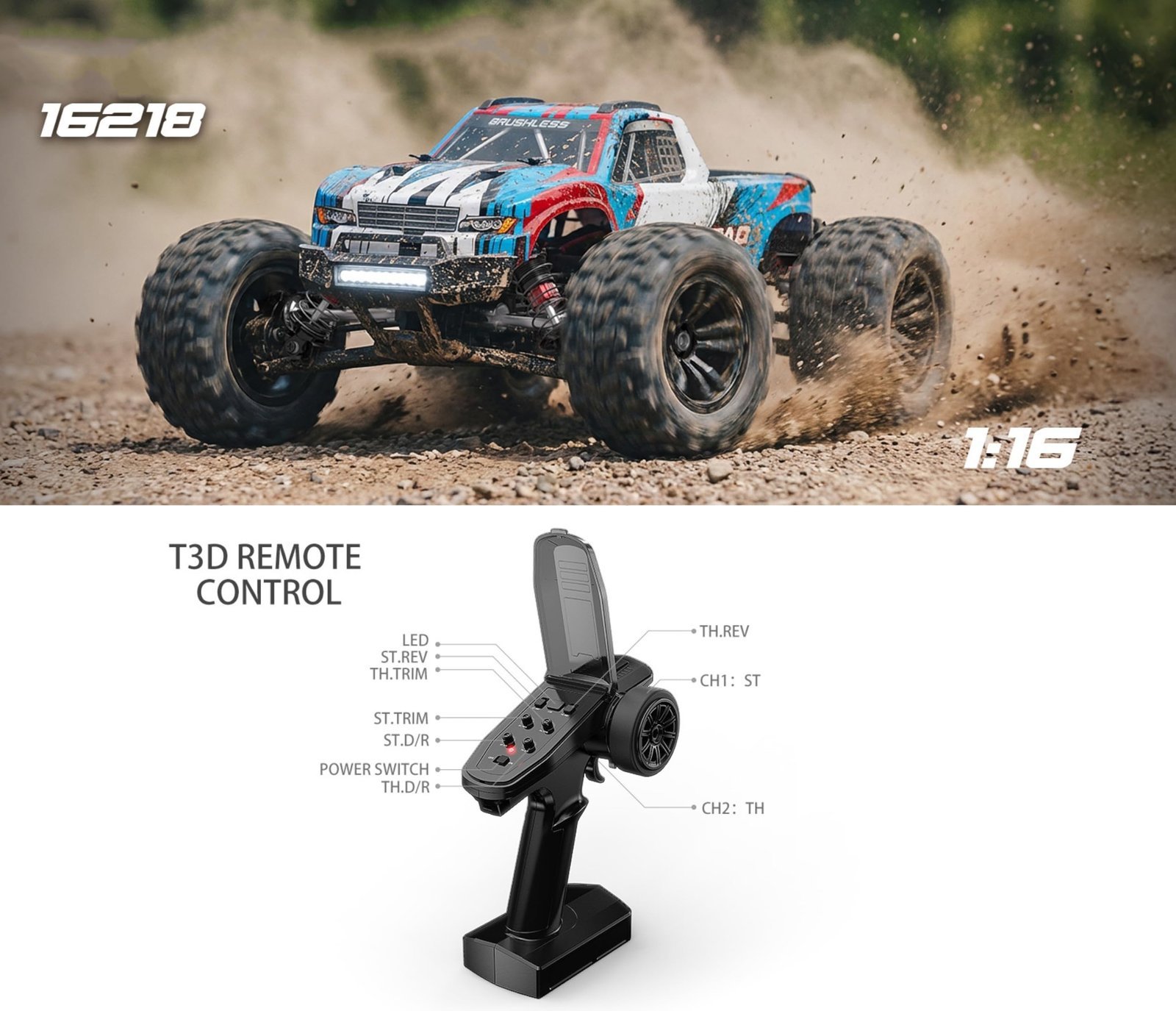 MJX Hyper Go 16218 Brushless 1/16 RC Car 4WD High Speed Off-Road RC - Image 4