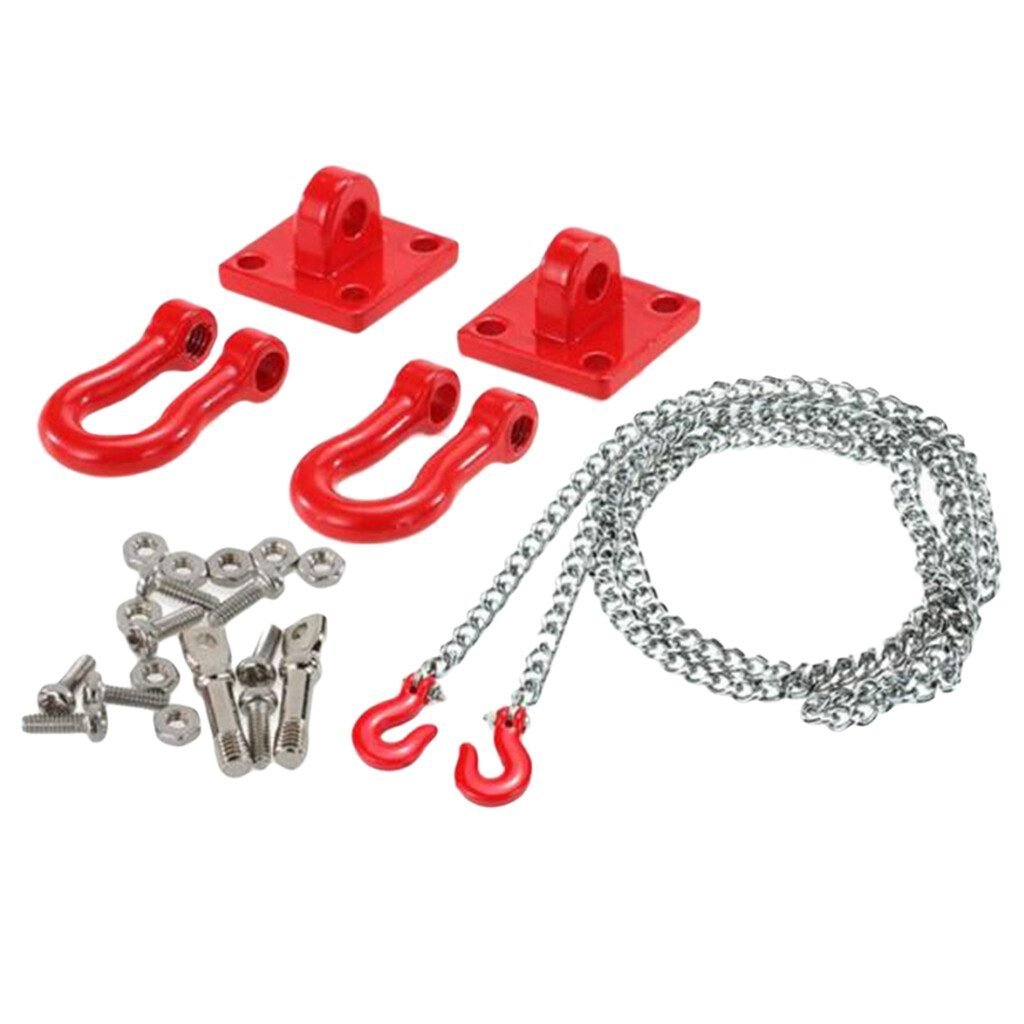 RC Car Tow Hook Trailer Chain, U Shaped Pull Buckle with Chain Hook Safety Tow Hook Chain - Image 2
